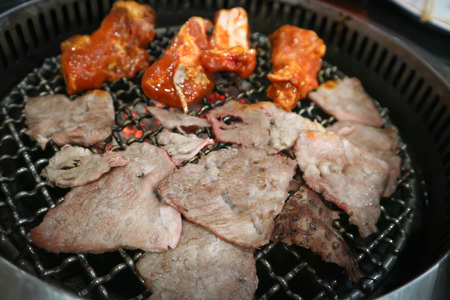 barbecued beef or grilled beef in the roaster