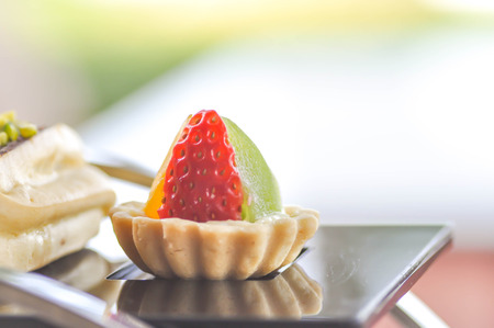 fruit pie and mixed fruit pie or strawberry pieの写真素材