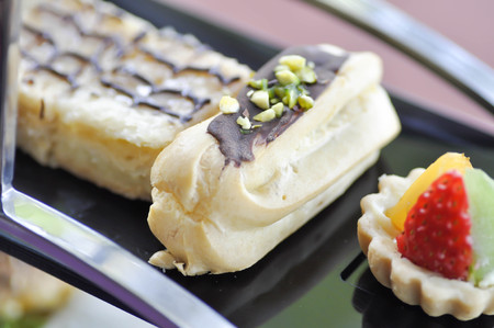 choux pastry or eclair or mixed dessert