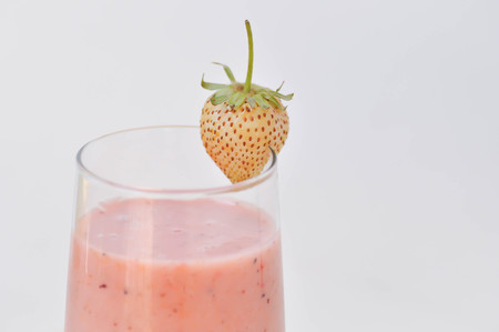 strawberry juice or  strawberry smoothie or strawberry yogurtの写真素材