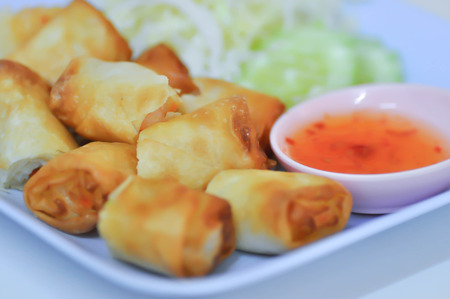 spring roll or Chinese roll with dip