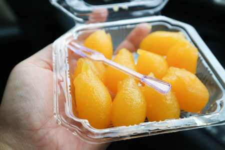 egg ball or eggdrop sweet or thong yotの写真素材