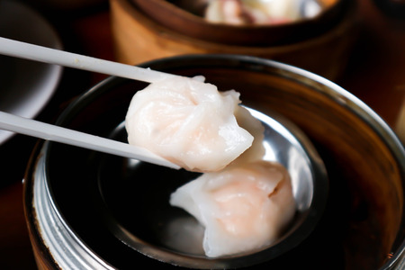 Har gow, Chinese steamed dumpling, Chinese foodの写真素材