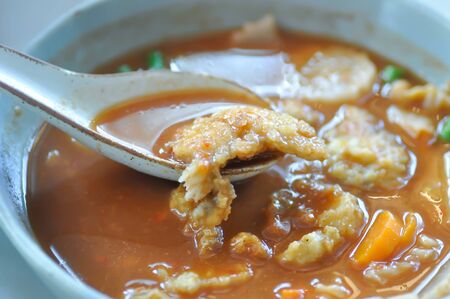 fish soup or spicy soup ,sour fish soupの写真素材