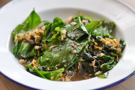 stir-fried vegetable or stir-fried baegu with egg, Thai foodの写真素材