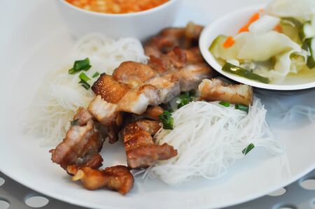 noodle ,vietnamese noodles or plain vietnamese noodles with dipの写真素材