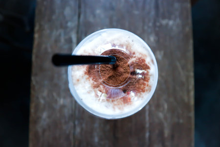 iced coffee , iced latte or iced cappuccinoの写真素材