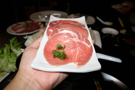sliced pork ,pork or raw porkの写真素材