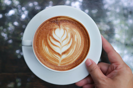 coffee or hot coffee or hot cappuccino for serveの写真素材