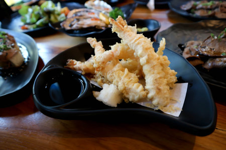 fried shrimp ,deep fried shrimp or tempura in Japanese styleの写真素材