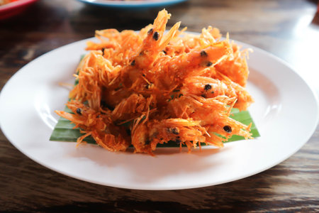 deep fried shrimp, fried shrimp or shrimp ballの写真素材