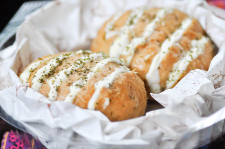 garlic bread or cheese bun, mozzarella cheese bun or bun with cheese stuffed