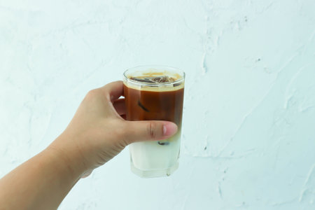 iced coffee or iced latte coffee or iced mocha or coffee in white background