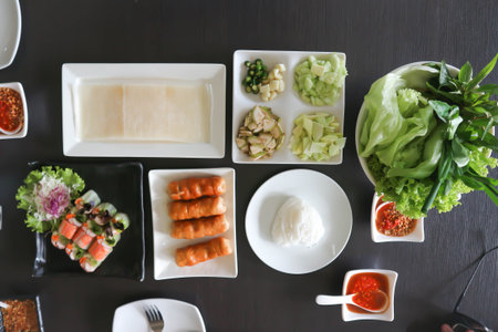 sausage or pork sausage , Vietnamese sausage and vermicelli, for serve