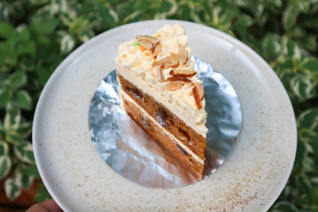 carrot cake with almond topping , almond cake for serve