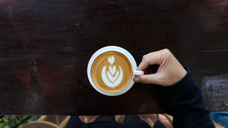 hot cofffee, cappuccino coffee or latte coffee for serve