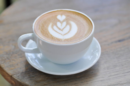 hot cofffee, cappuccino coffee or latte coffee or flat white coffeeの写真素材