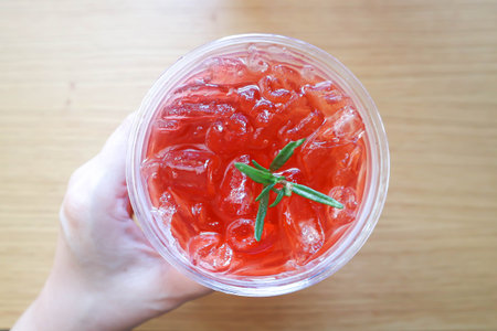 watermelon juice, watermelon smoothie or strawberry italian soda or stawberry juice for serve