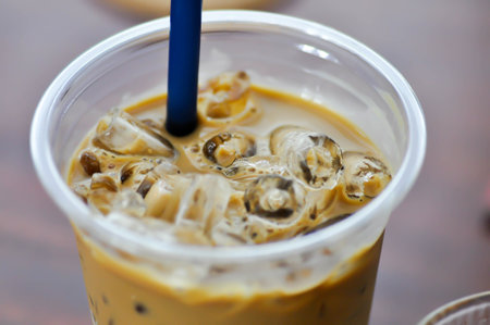 iced coffee , iced latte coffee or iced cappuccino coffee or iced mocha coffeeの写真素材