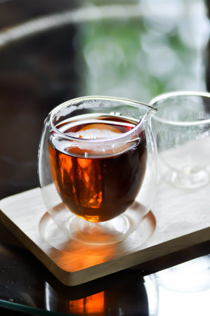 hot tea ,kettle and tea cup or Chinese tea or English tea for serve