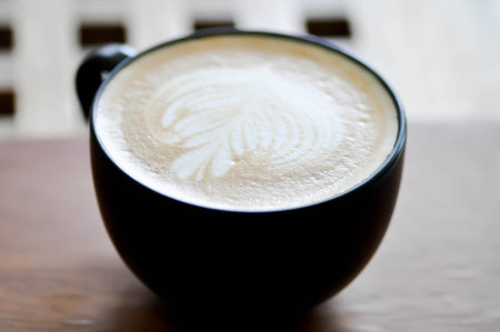 hot cofffee, cappuccino coffee or latte coffee or flat white or mocha coffeeの写真素材