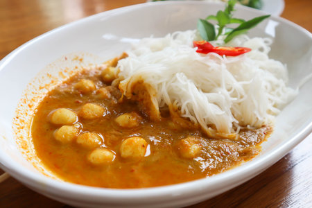 vermicelli or thai vermicelli or noodles ,Thai noodles for serveの写真素材