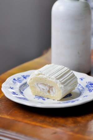 coconut cake , coconut roll or coconut bread for serveの写真素材