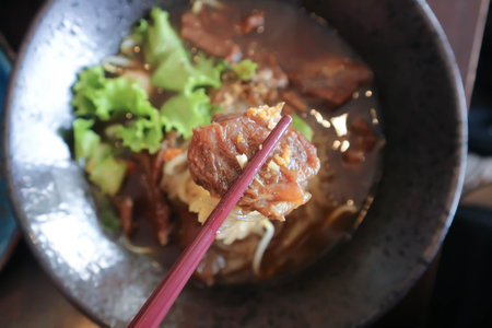 beef noodles or noodle, Chinese noodles or Thai noodlesの写真素材