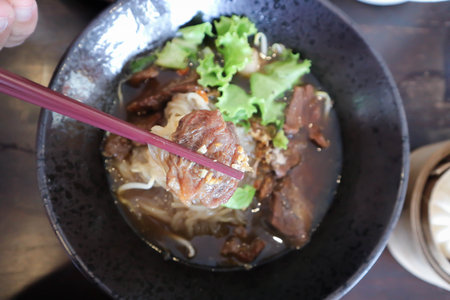beef noodles or noodle, Chinese noodles or Thai noodlesの写真素材