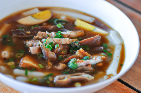 noodles , Chinese noodle or pork noodle or Thai noodles for serve