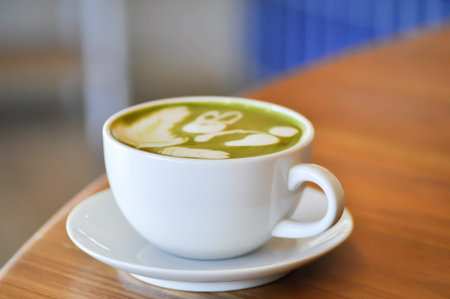 green tea or matcha green tea ,  matcha green tea latte for serve