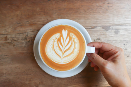 hot cofffee, cappuccino coffee or latte coffee or flat white or latte art coffee