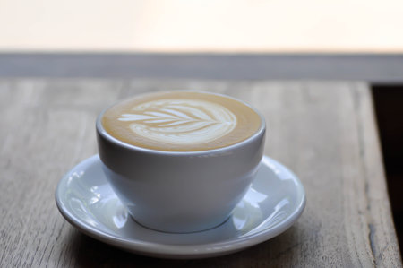 hot cofffee, cappuccino coffee or latte coffee or flat white or latte art for serve