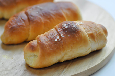Salzstangerl bread or Austria bread or Japanese bread in the tray