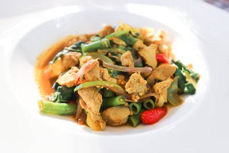 stir fried pork with vegetable or chili pork or stir fried pork with chili paste or Thai food