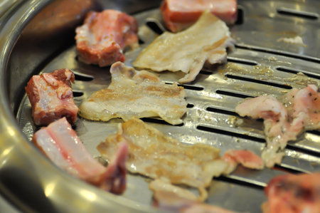 grilled pork , grilled pork in the oven or Korean ovenの写真素材