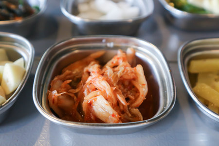 Kimchi or vegetable salad , Korean salad or Korean food for serveの写真素材