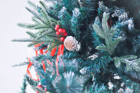 Christmas tree and Christmas decoration , artificial pine tree in Christmas day