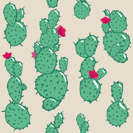cactus plant seamless pattern illustration. Abstract design. For super wallpaper, decorative design.packing, background,textile, printのイラスト素材