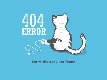 404 Page Not Found Error, a hand drawn vector doodle illustration of internet connection problem...