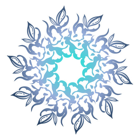 Vector abstract Floral Background. Hand Drawn Ornament with Floral Wreath. Template for Greeting Card. background with gradient circle frame or mandalaのイラスト素材