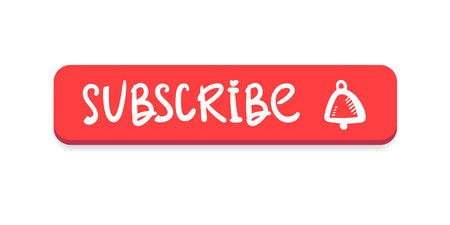 subscribe red button with cursor, cool doodle vector illustration. cartoon . Subscribe sign...