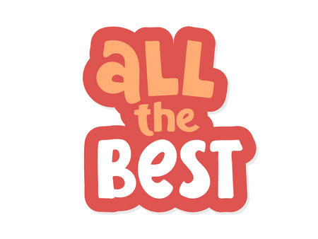Hand drawn lettering wishes all the best for print, card, poster. We wish you all the best. Vector illustration lettering. hand drawn for print design. quote sticker on white.のイラスト素材