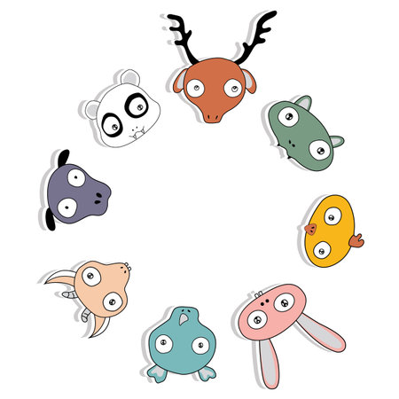 cute animal setのイラスト素材