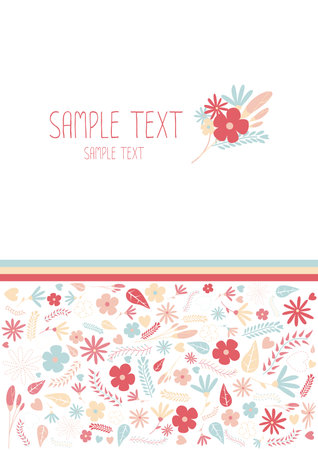 Cute Flower greeting cardのイラスト素材