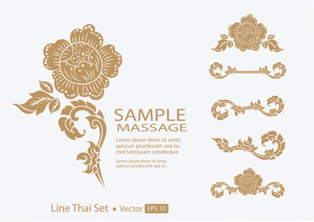 THAI collection of calligraphic design elements and page decorationのイラスト素材