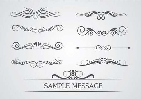 Calligraphic design elements and page decorationのイラスト素材