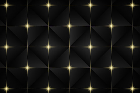Luxury Black Gold Background. Abstract Polygonal glitter lines.のイラスト素材