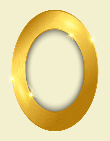 Elegant Gold Photo Frame with oval shapeのイラスト素材