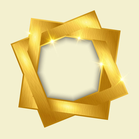 Elegant Gold Photo Frame with a square combination shapeのイラスト素材